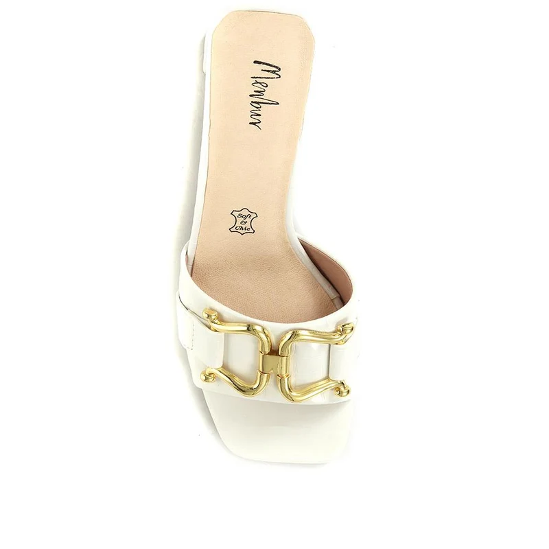 Comfort Heeled Slip-On Mules - MENBU35518 / 321 900 - White