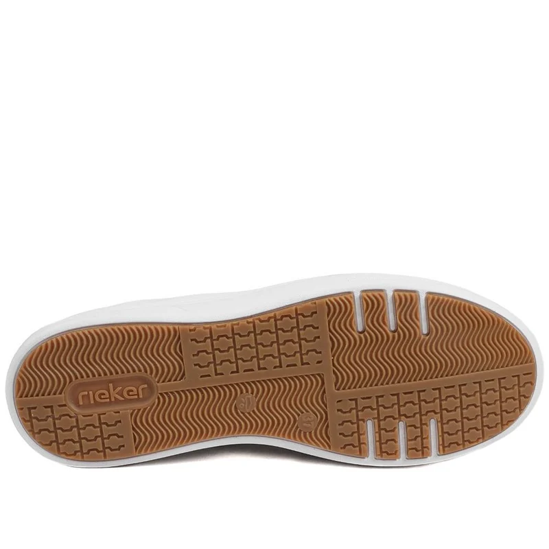 Rieker Leather Zip & Lace Platform Trainers - RKR43539 / 328 768 - White
