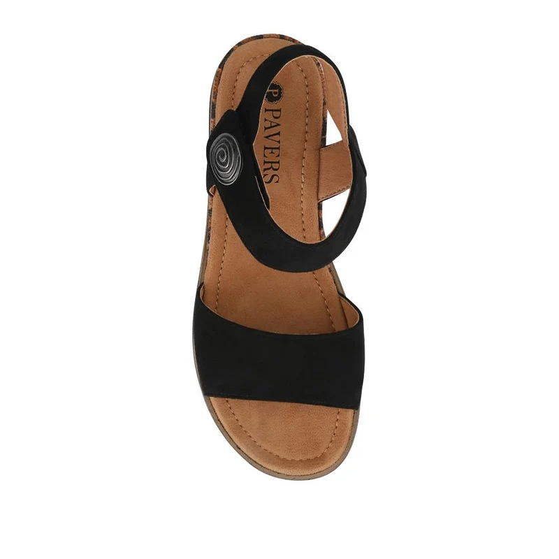 Cushioned Touch-Fasten Sandals - WOIL41044 / 327 272 - Black Leopard