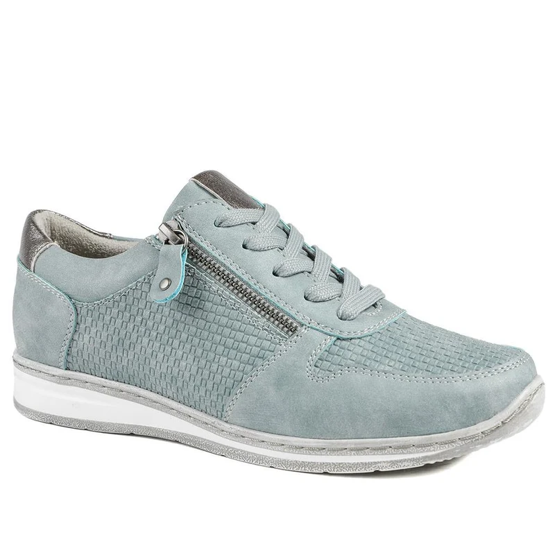 Wide Fit Casual Zip & Lace Trainers - WBINS43088 / 329 285