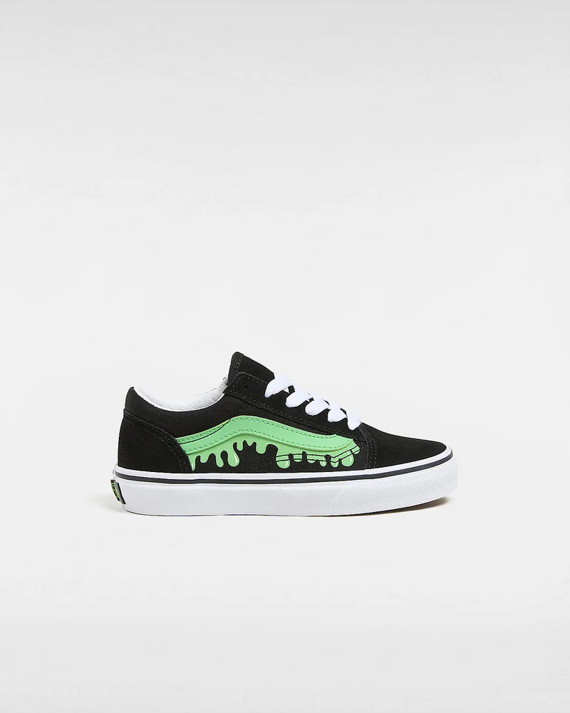 VANS Old Skool Glow Slime-Turnschuhe für Kinder – Schwarz