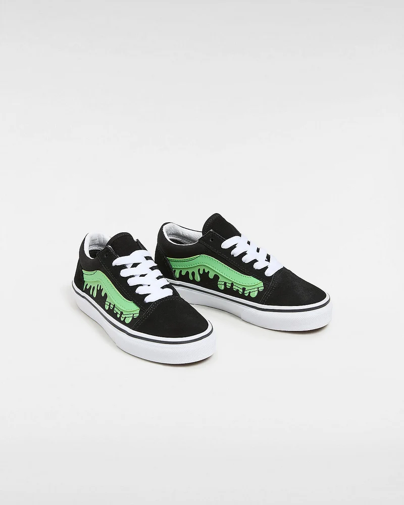 VANS Old Skool Glow Slime-Turnschuhe für Kinder – Schwarz