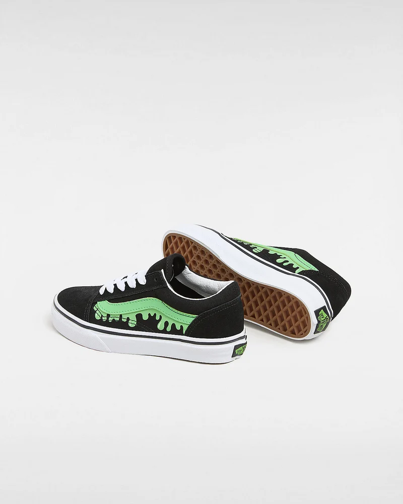VANS Old Skool Glow Slime-Turnschuhe für Kinder – Schwarz