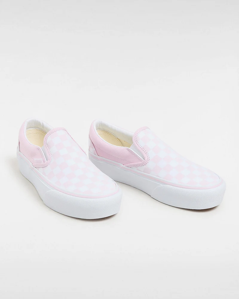 VANS Unisex Checkerboard Classic Slip-On-Plattform-Sneaker – Cradle Pink