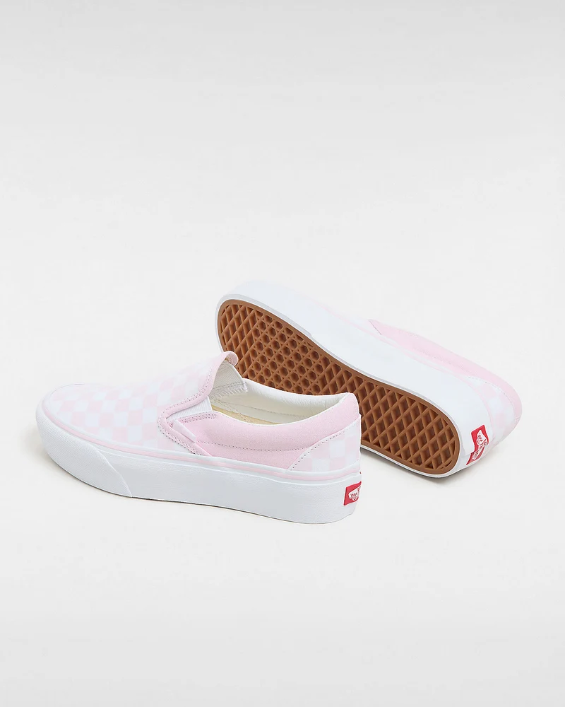 VANS Unisex Checkerboard Classic Slip-On-Plattform-Sneaker – Cradle Pink