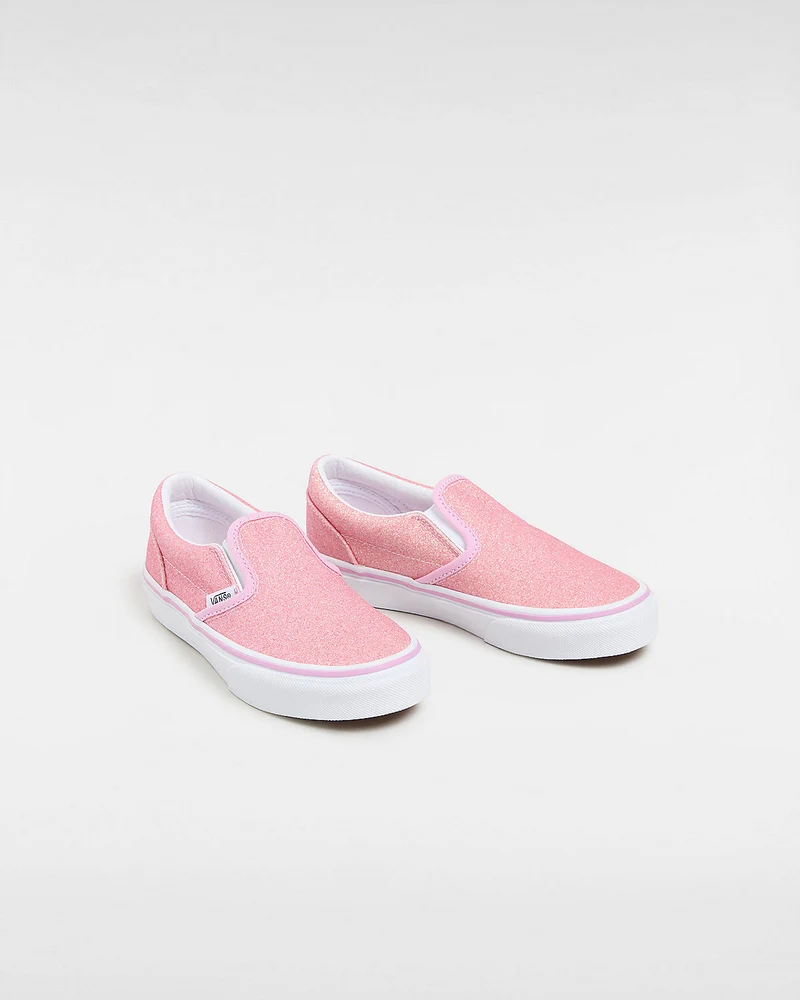 VANS Klassische Slip-On-Sneaker für Kinder – Glitzerrosa