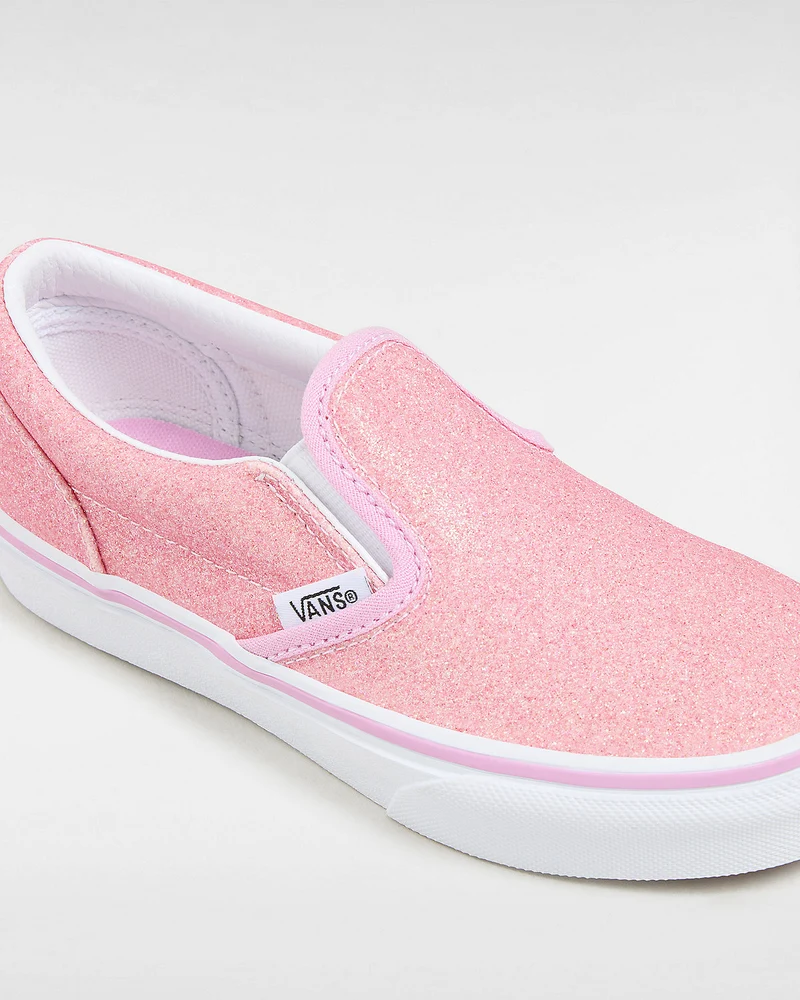 VANS Klassische Slip-On-Sneaker für Kinder – Glitzerrosa