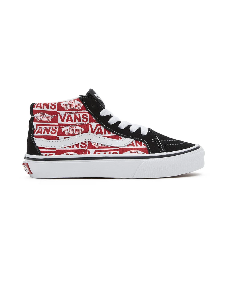 VANS Sk8-Mid Reissue-Turnschuhe für Kinder – Schwarz / Rot