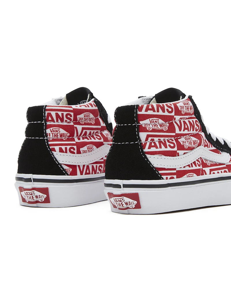 VANS Sk8-Mid Reissue-Turnschuhe für Kinder – Schwarz / Rot