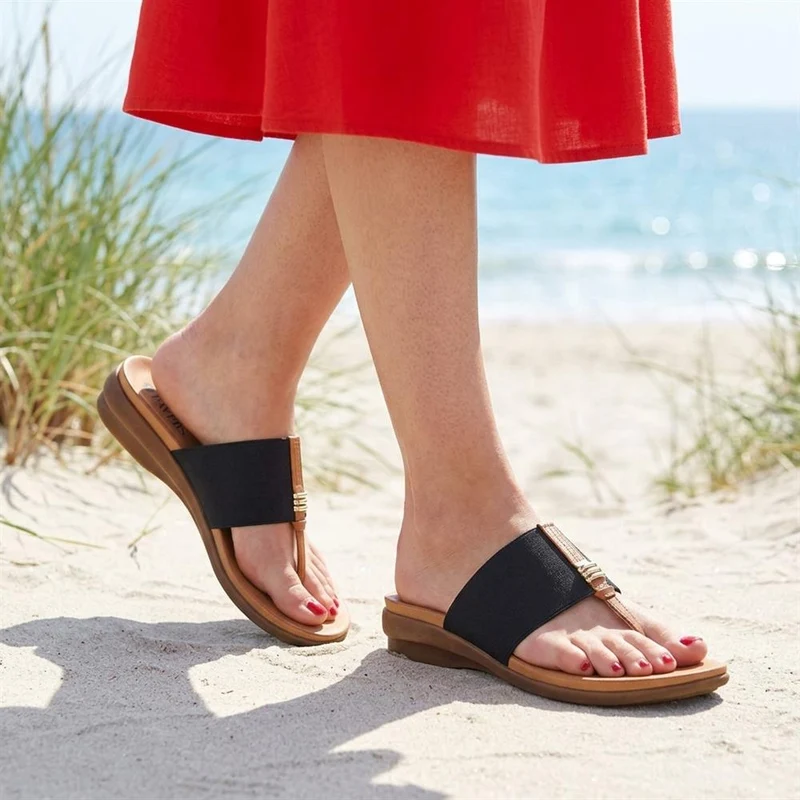 Flexible Toe Post Sandals - BAIZH41027 / 327 077 - Black