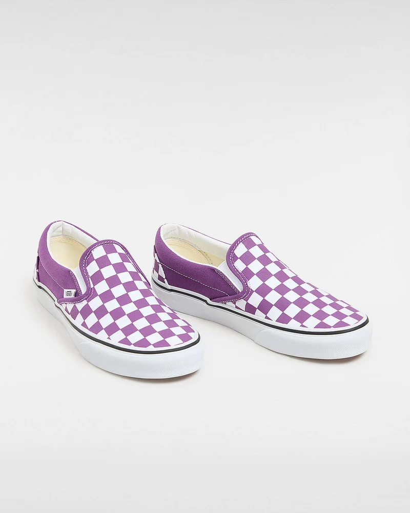 VANS Unisex Classic Slip-On Color Theory Checkerboard-Sneaker – Purple Magic