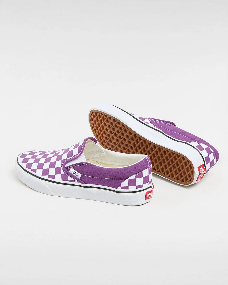 VANS Unisex Classic Slip-On Color Theory Checkerboard-Sneaker – Purple Magic