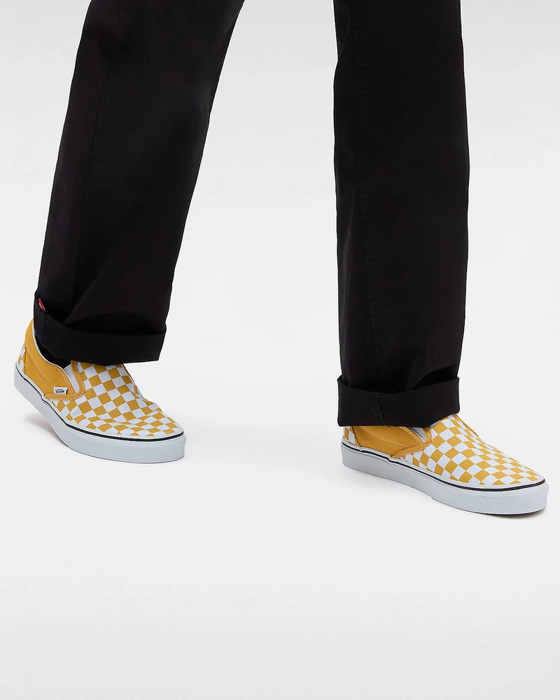VANS Unisex Classic Slip-On Color Theory Checkerboard-Sneaker – Golden Glow