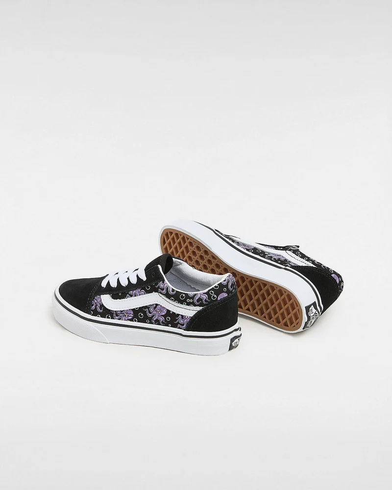 VANS Kinder Old Skool Glow Octopus Turnschuhe – Schwarz / Lila