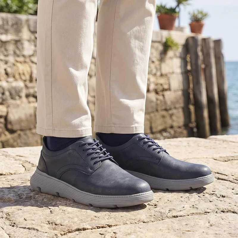 Easy Step In Casual Leather Lace Up Shoes - RISI41001 / 326 953 - Navy