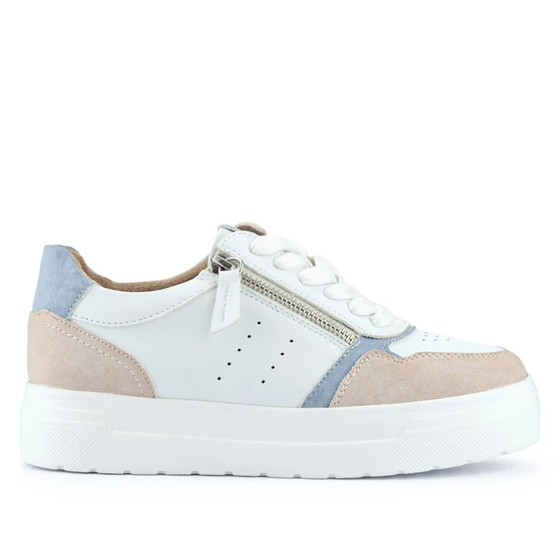 Wide-Fit Dual-Fasten Platform Trainers - BELWBINS41004 / 326 812 - White