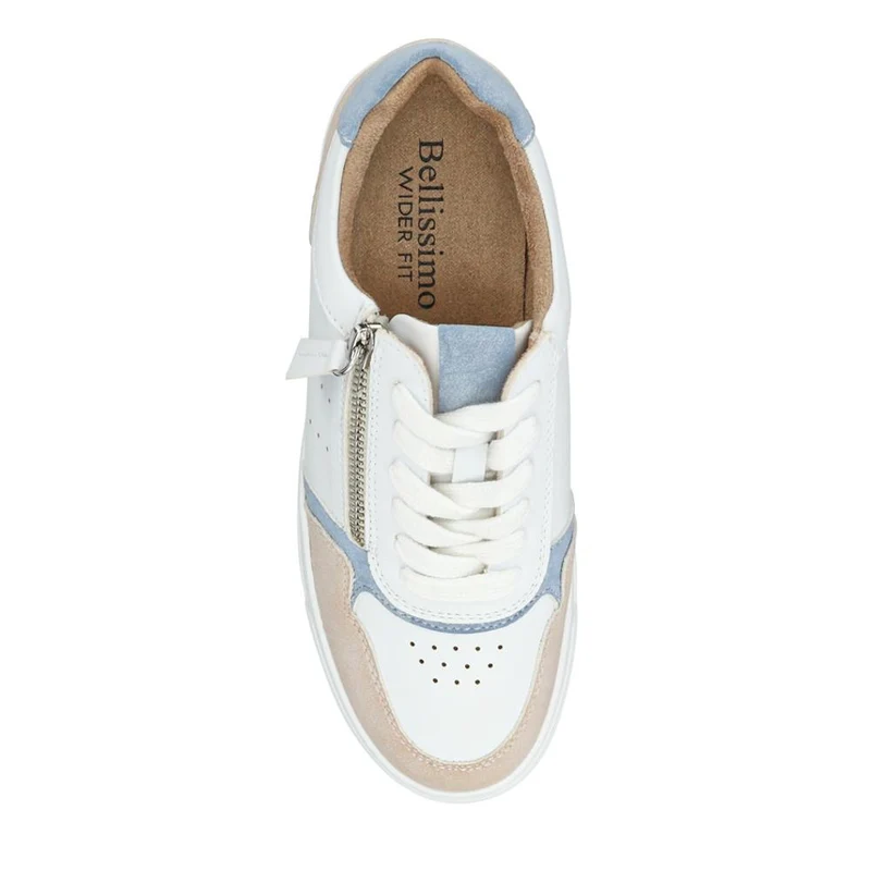 Wide-Fit Dual-Fasten Platform Trainers - BELWBINS41004 / 326 812 - White