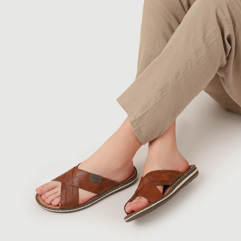 Leather Mule Sandals - RKR41532 / 326 939 - Tan