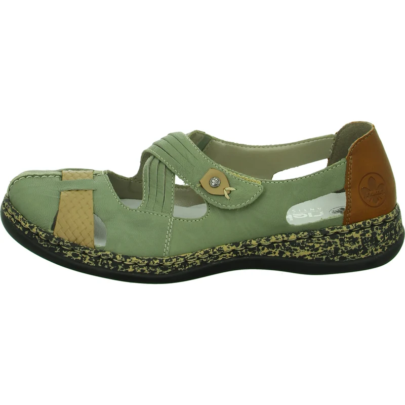 Rieker Slipper/Kletthalbschuh luftdurchlässig (durchbrochenes/geflochtenes Obermaterial)