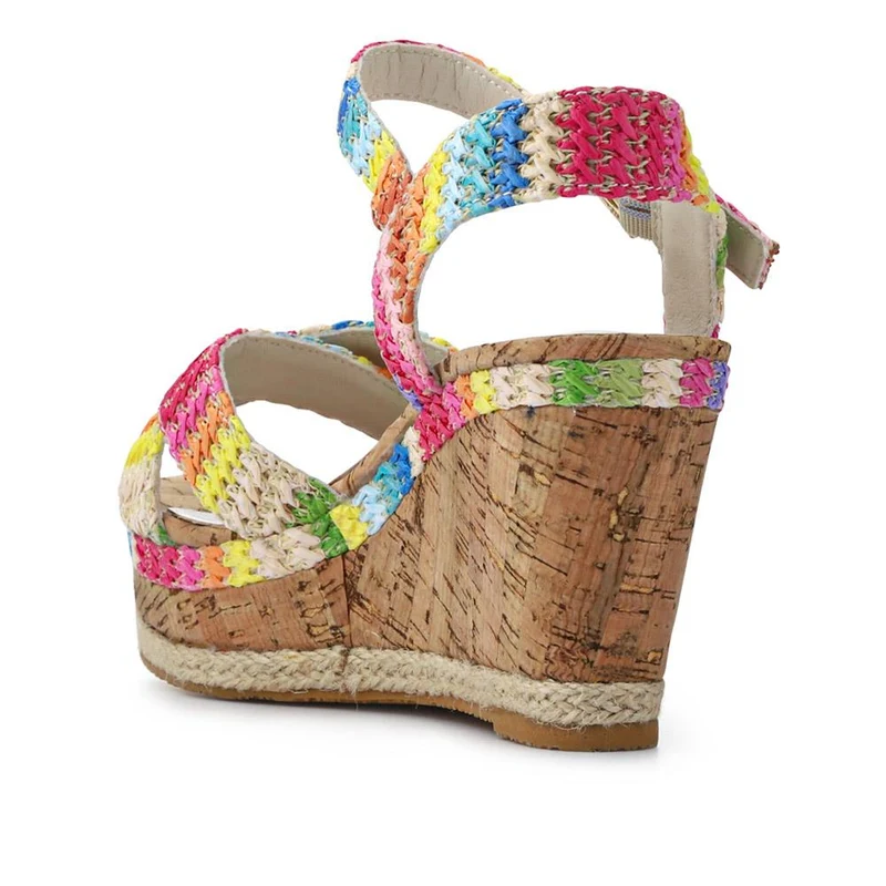 High Wedge Buckled Sandals - WBINS41050 / 327 271 - Multi
