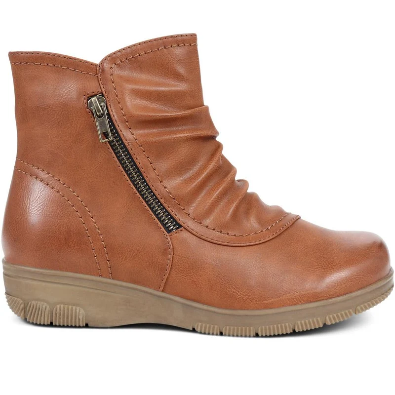 Extra-Wide Fit Smart Ankle Boots - WINFREY / 324 198 - Tan