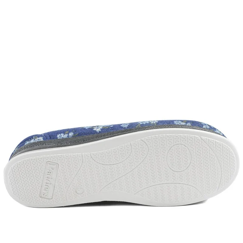 Padders Wide Fit Memory Foam Slippers - PADQING43006 / 329 403 - Navy