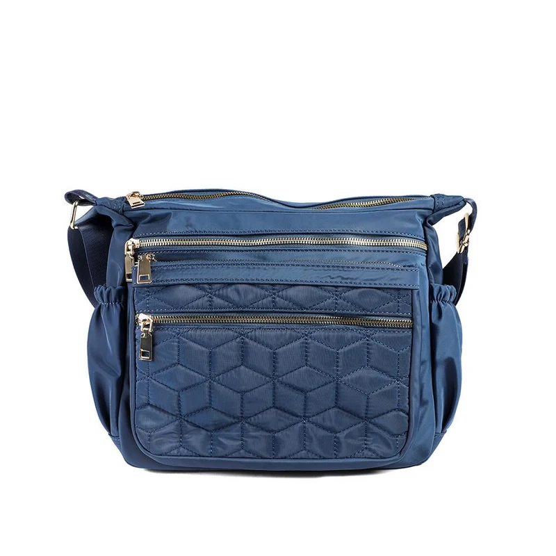 Quilted Multi Zip Crossbody Bag - WAHT43007 / 329 324 - Navy