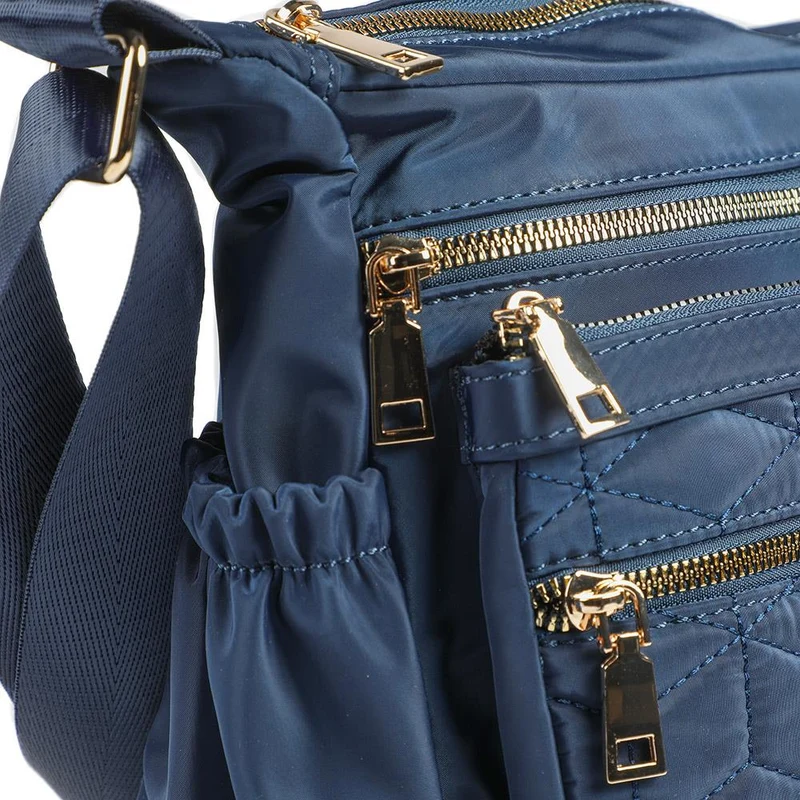 Quilted Multi Zip Crossbody Bag - WAHT43007 / 329 324 - Navy
