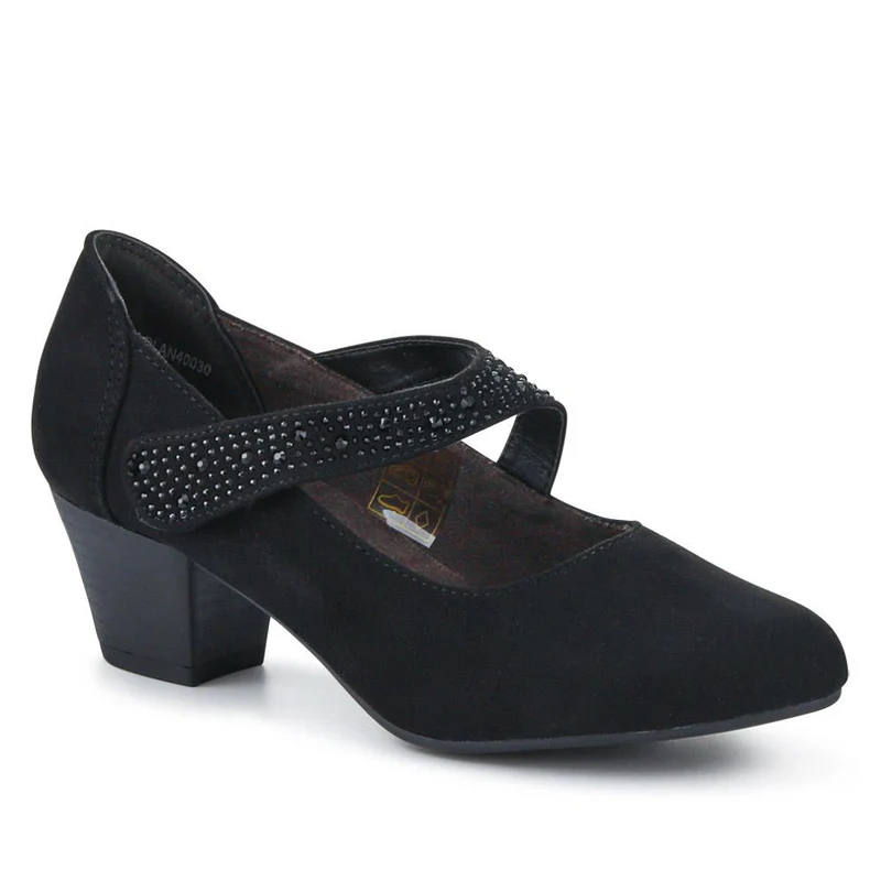 Wide fit Cone Heeled Mary Janes - PLAN40030 / 326 845 - Black