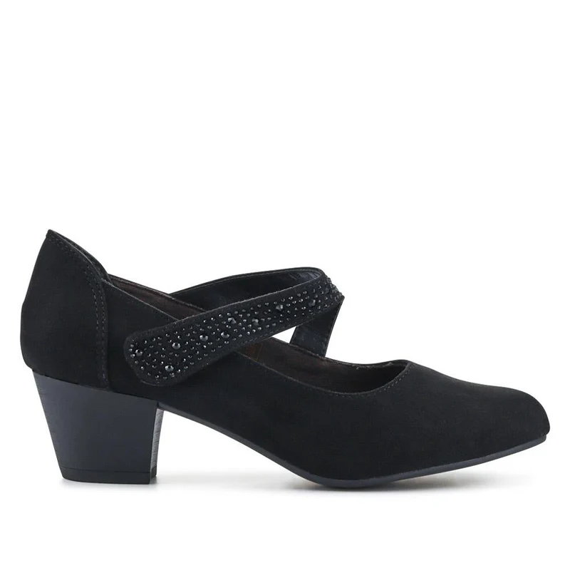 Wide fit Cone Heeled Mary Janes - PLAN40030 / 326 845 - Black