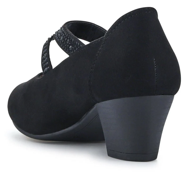 Wide fit Cone Heeled Mary Janes - PLAN40030 / 326 845 - Black