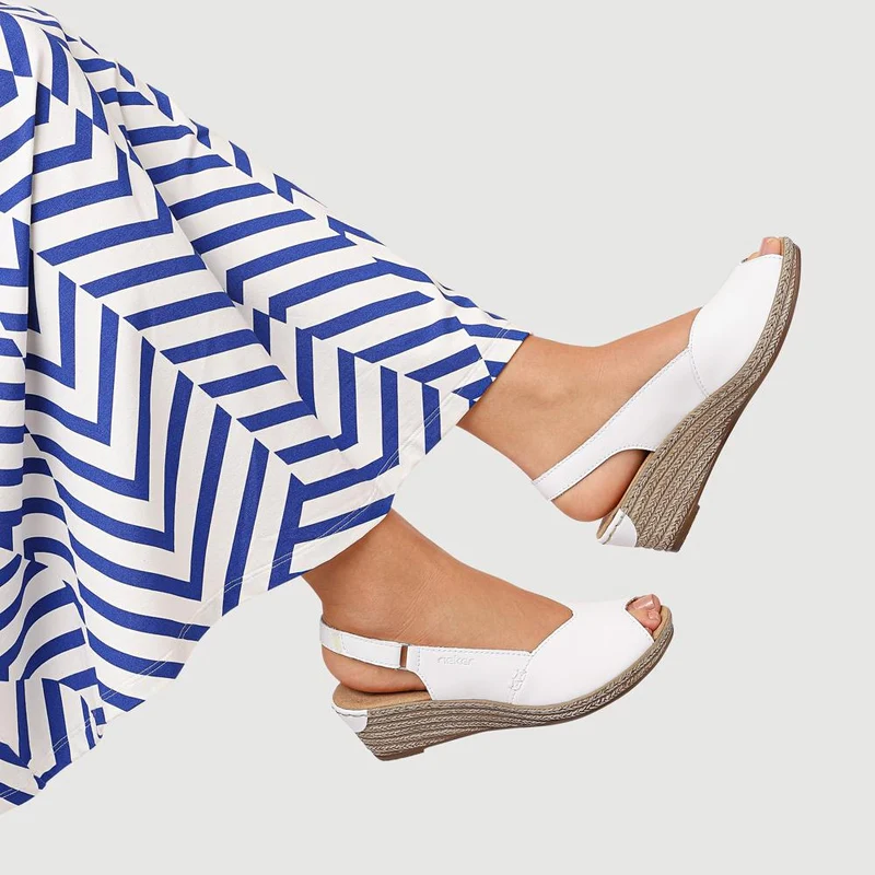 Smart Leather Slingback Sandals - RKR41537 / 327 287 - White