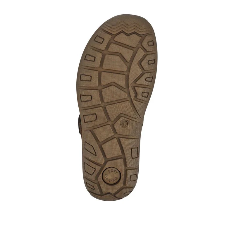 Leather Touch-Fasten Sandals - DDIN41010 / 327 397 - Brown