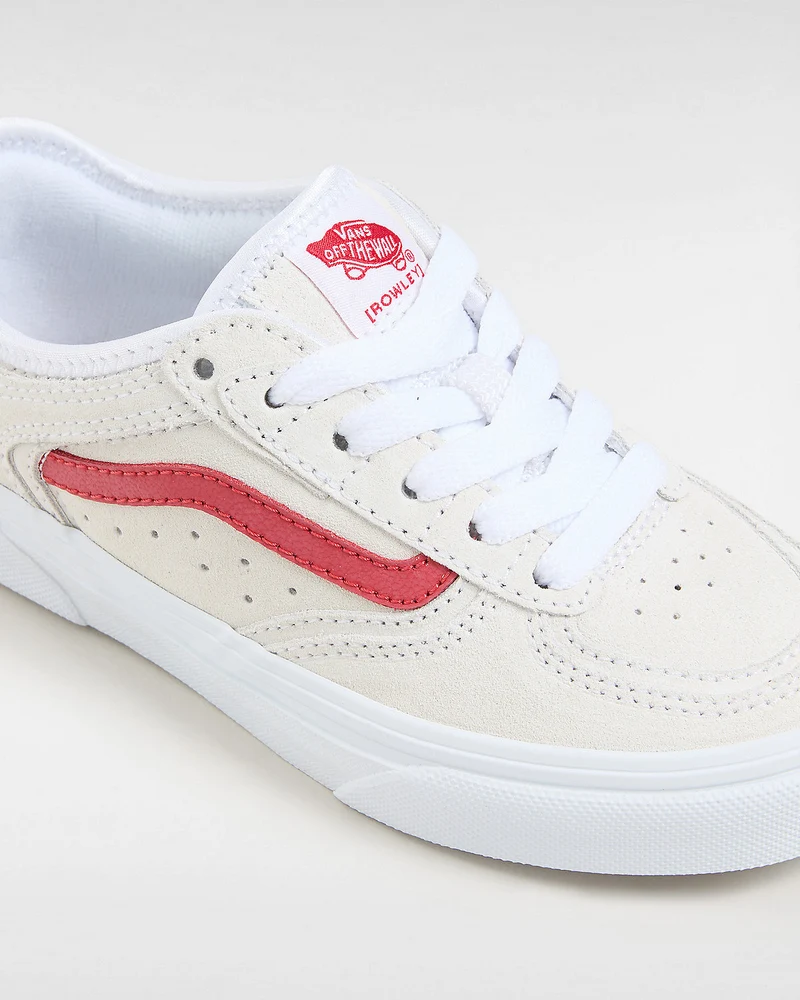 VANS Rowley-Turnschuhe für Kinder – Weiß / Racing Red