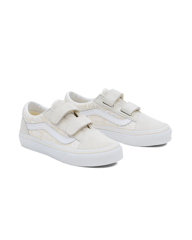 VANS Kinder Old Skool V Logo Trainer – Marshmallow / Weiß
