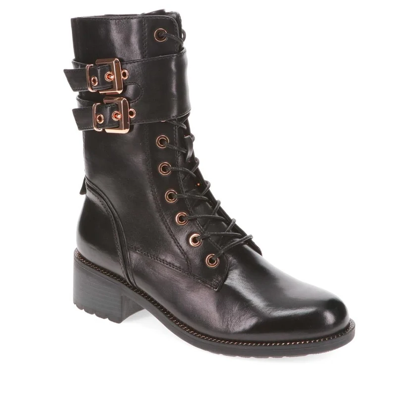 Kaffir Leather Ankle Boots - KAFFIR / 326 131 - Black