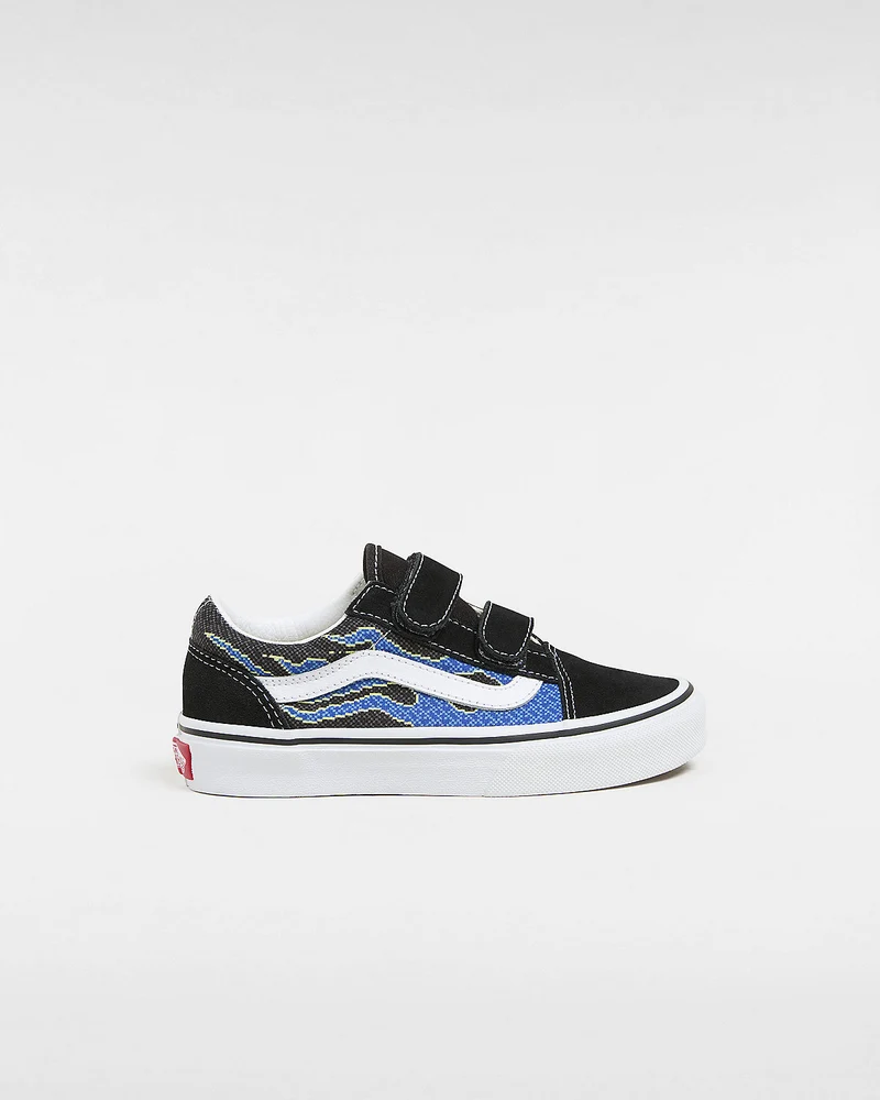 VANS Old Skool V-Trainer für Kinder – Pixel Flame Black