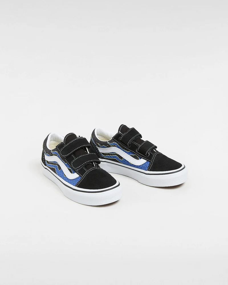 VANS Old Skool V-Trainer für Kinder – Pixel Flame Black