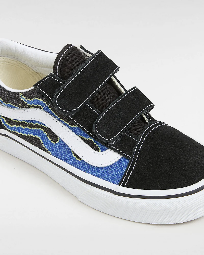 VANS Old Skool V-Trainer für Kinder – Pixel Flame Black