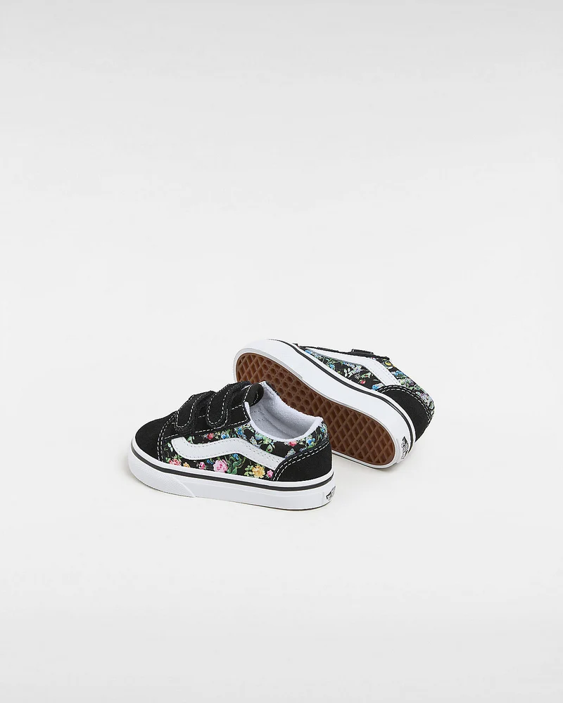 VANS Old Skool V Wild Bouquet-Turnschuhe für Kleinkinder – Schwarz