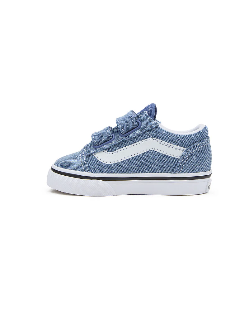 VANS Old Skool V-Turnschuhe für Kleinkinder – Denim/Weiß