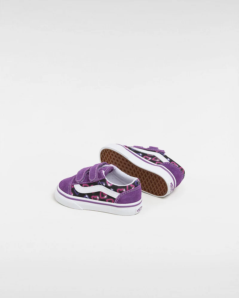 VANS Kleinkinder Old Skool V Neon Hearts Trainer – Lila