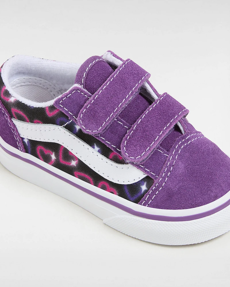 VANS Kleinkinder Old Skool V Neon Hearts Trainer – Lila