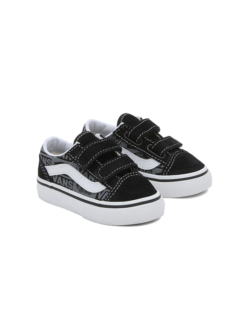 VANS Old Skool V Logo-Sneaker für Kleinkinder – Schwarz