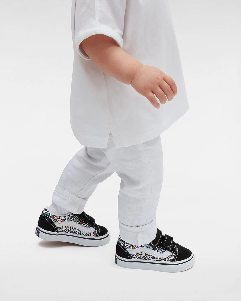 VANS Old Skool V Animal Pop-Sneaker für Kleinkinder – Schwarz