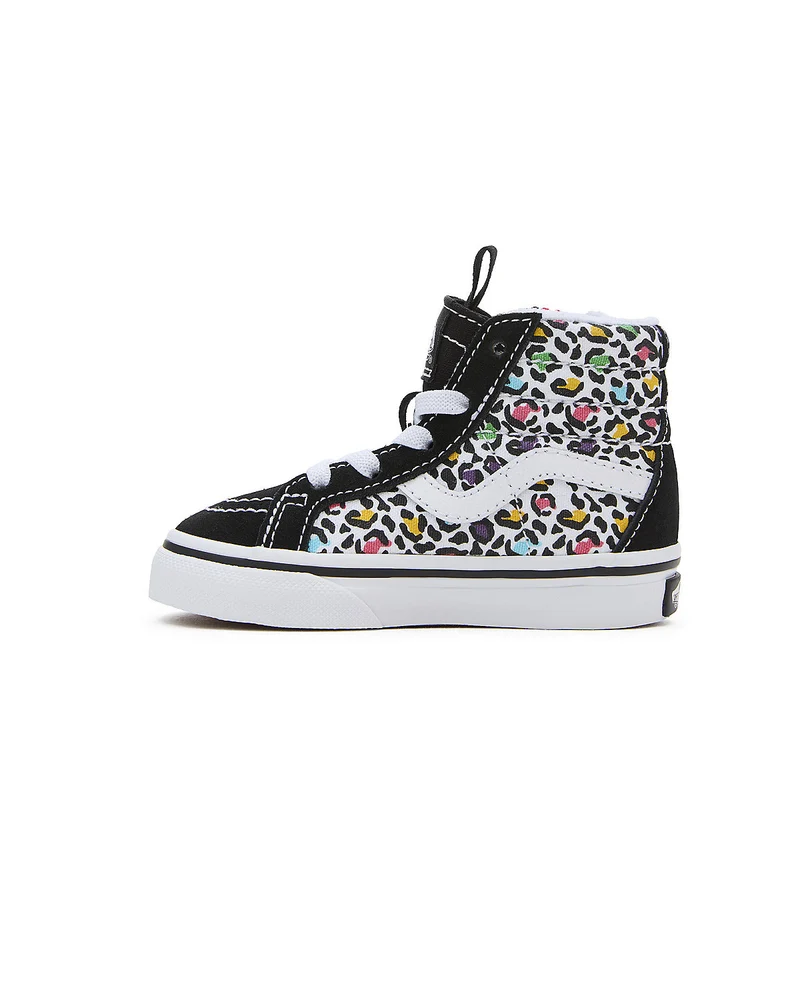 VANS Sk8-Hi Reissue Animal Pop-Sneaker mit seitlichem Reißverschluss für Kleinkinder – Schwarz