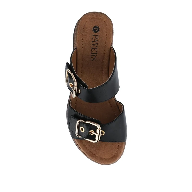 Dual-Buckled Mule Sandals - WOIL41018 / 327 182 - Black