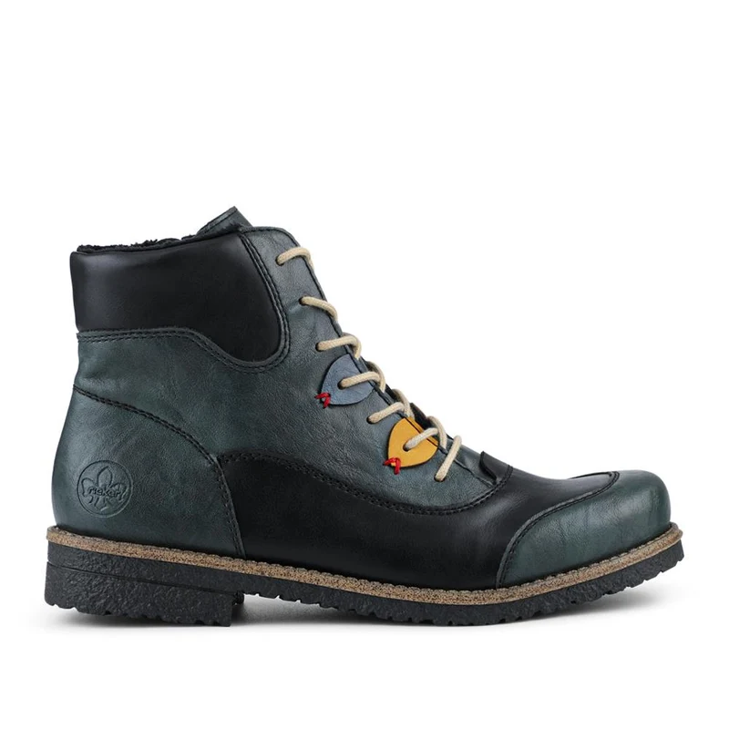 Rieker Cushioned Lace-Up Boots - RKR42530 / 327 694 - Blue Multi