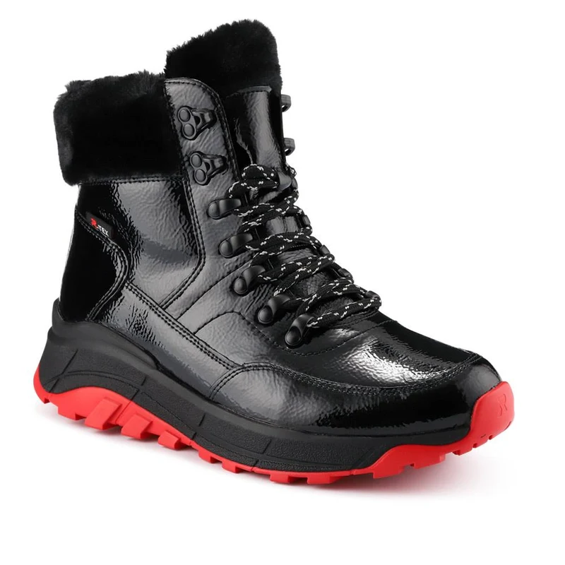 Rieker Fleece-Lined Hiker Boots - RKR38505 / 324 065 - Black-Red