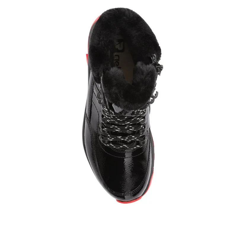 Rieker Fleece-Lined Hiker Boots - RKR38505 / 324 065 - Black-Red